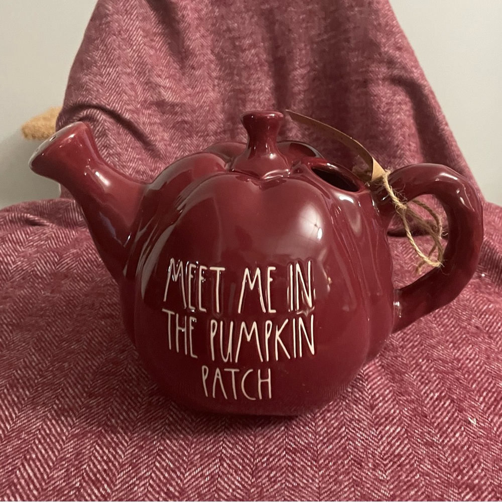 Rae Dunn maroon “Meet Me In The Pumpkin Patch” decorative watering can.